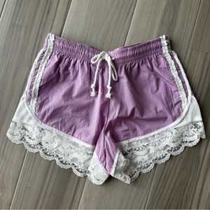 Anthropologie Lace Nylon Shorts